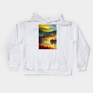 Colorful Autumn Landscape Watercolor 19 Kids Hoodie